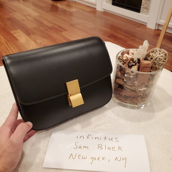 Brand New Celine Classic Box Bag Medium Black w. Gold Hardware with Tags - Picture 2 of 11